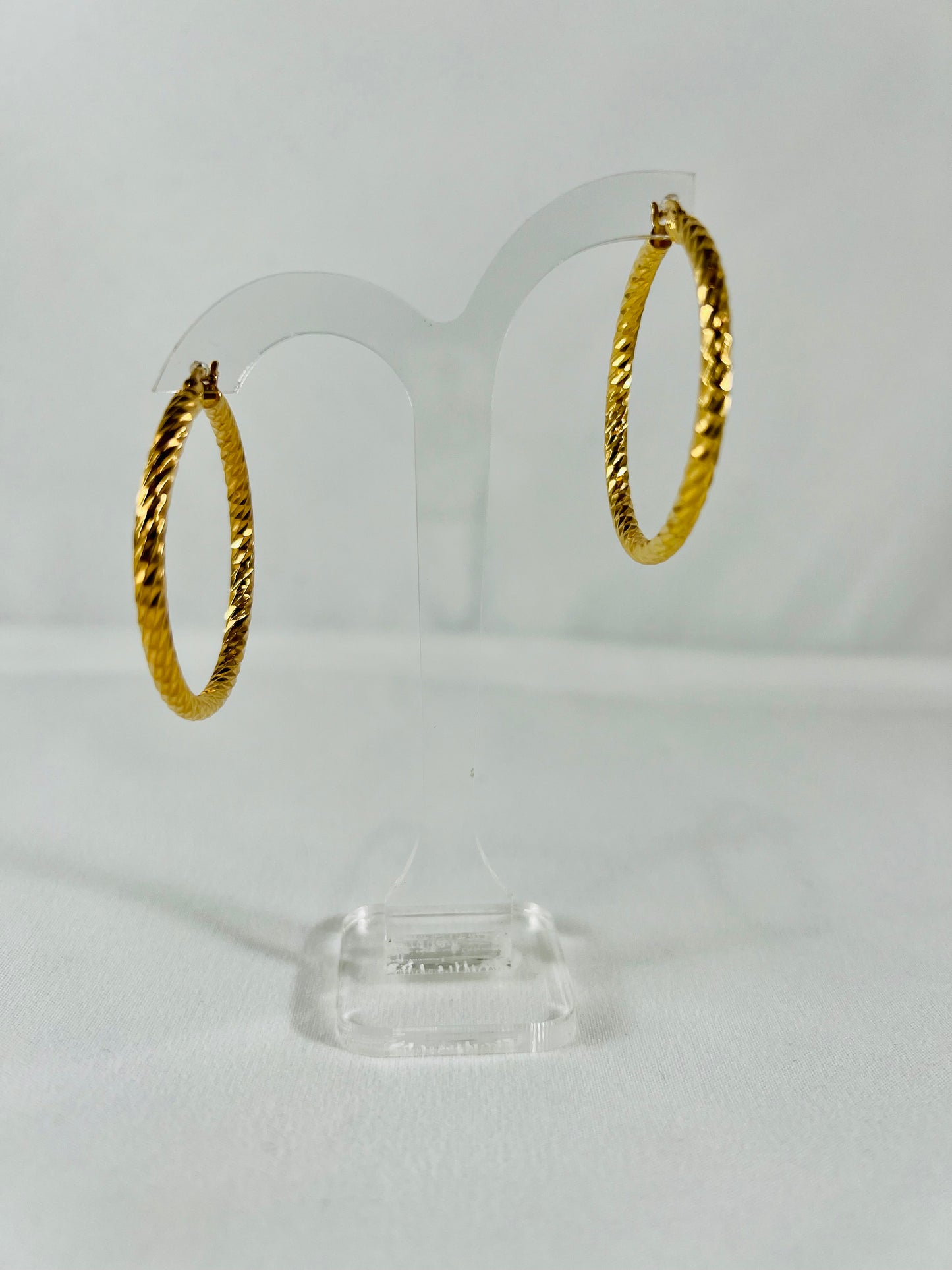 Gold plated star cut hoop #0525