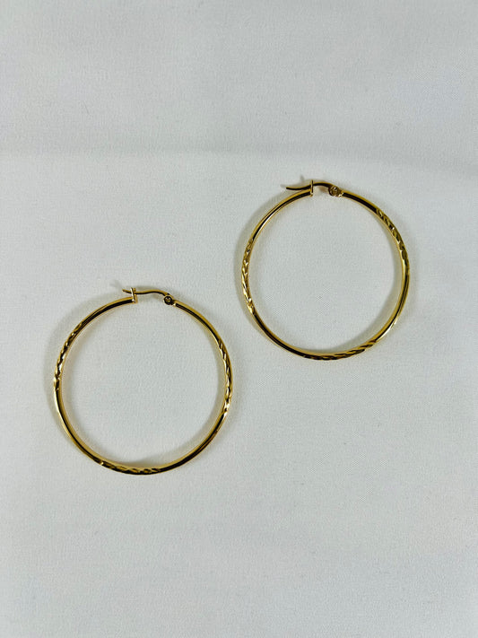 Gold plated hoop #0410